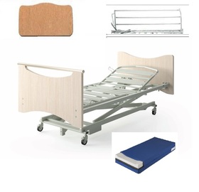 Cama Aldrys+barandillas metal+colchón alova+ paneles madelia II